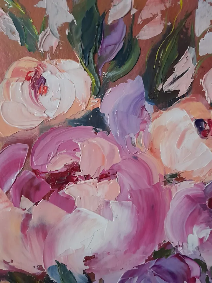 Peonies Oil Paintings| Impressionism Peony