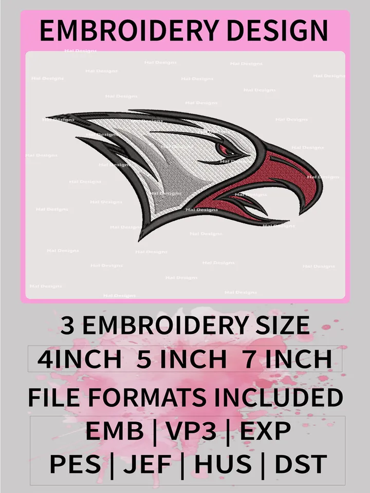 NCAA North Carolina Central Eagles Embroidery File, 3 Sizes, 6 Formats, NCAA Machine Embroidery Design, NCAA Logo, NCAA Teams