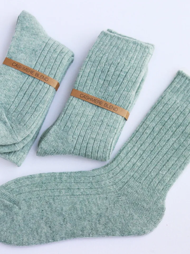 Wool Socks Women soft cozy hiking boot winter leg warmers, Girls ankle socks for school