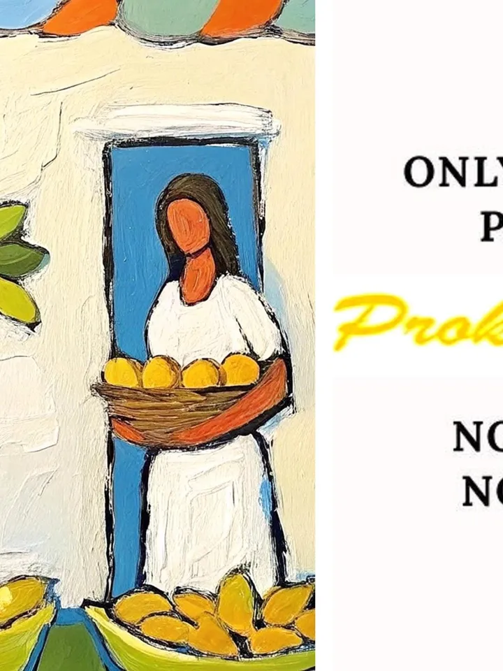 Woman Painting Yellow Lemon Tree Artwork Woman with Basket of Lemons Oil Painting Summer Kitchen Decor Gifts for Her by ArtProkopaloSv