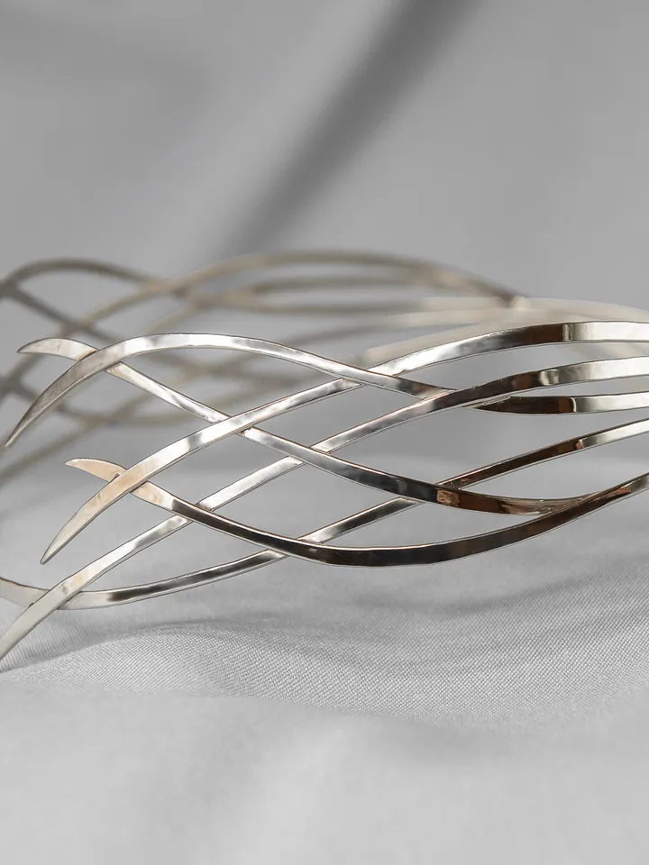 Wedding diadem Bridal Elven Tiara Elf Leaf Crown bridal hair vine Wedding Headpiece headband Silver Bridal Tiara Miriel
