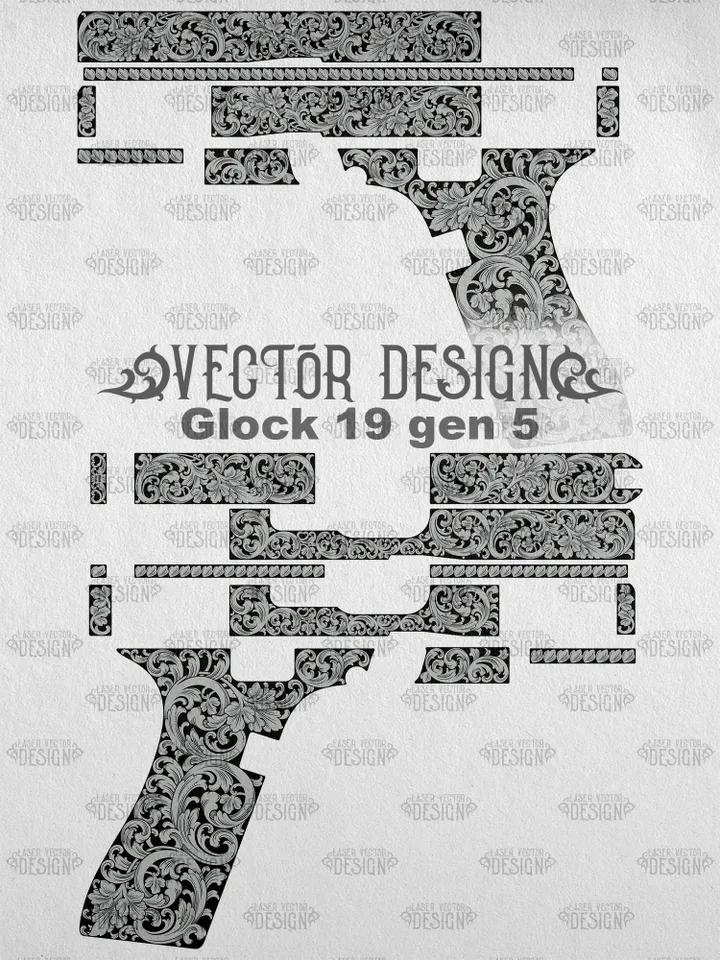 VECTOR DESIGN Glock 19 gen 5 Scrollwork no skulls