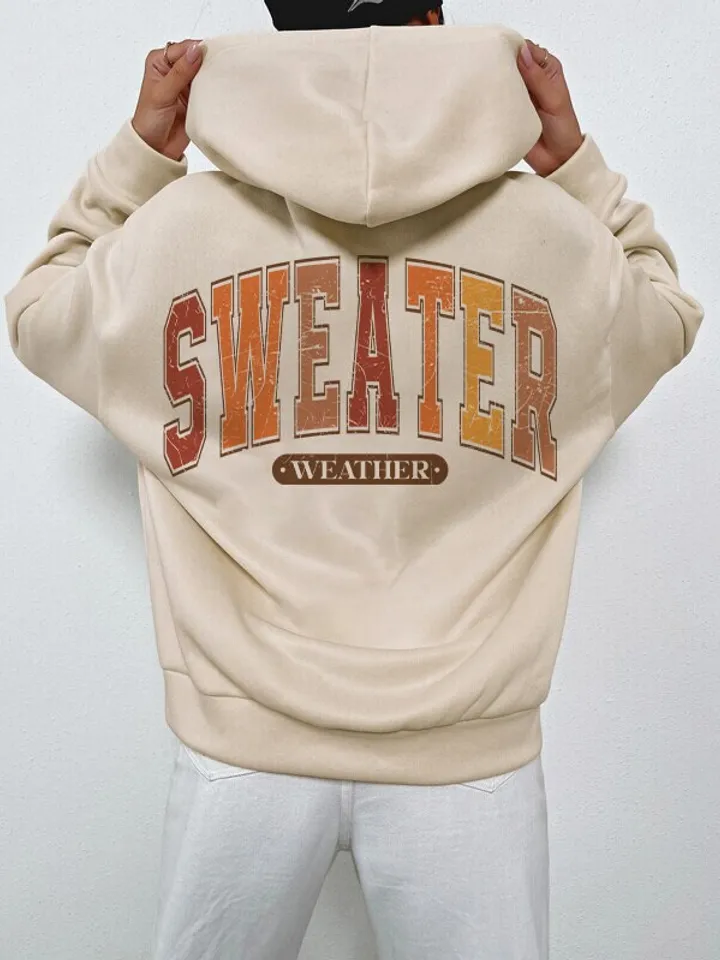 Sweater Weather SVG PNG, Distressed & Solid, Retro Fall Svg, Autumn, Vintage College Varisty Text, Shirt Sublimation Png, Cricut Cut File
