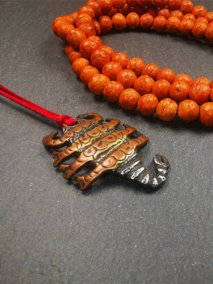 Gandhanra Handmade Tibetan Amulet,Scorpion Guru of Padmasambhava, Buddhist Scorpion Totem Pendant, Made of Cold Iron,1.6"
