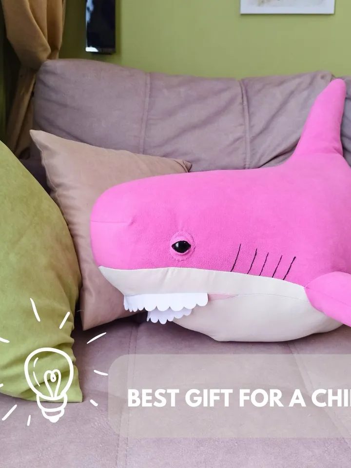 Shark Plush Sewing Pattern - PDF Digital Download - Plush Sewing DIY Project - Step-by-step tutorial - Shark Cushion, Fish Pillow