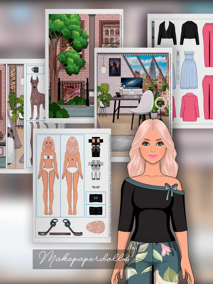 Loft with paper doll and dog