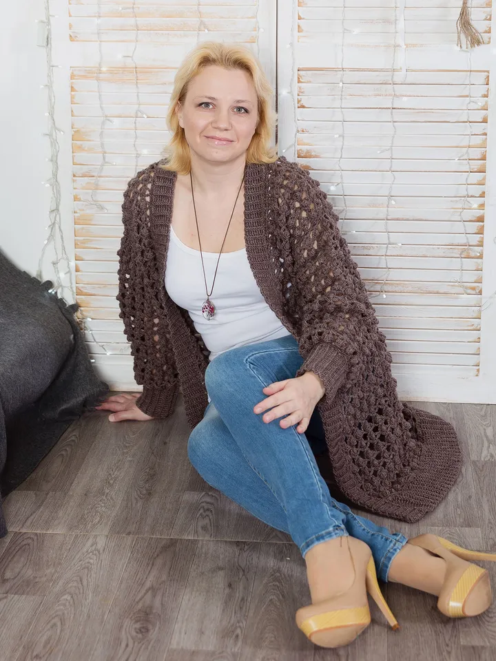 Long Open Front Cardigan Crochet Pattern – Women's Cardigan Casual