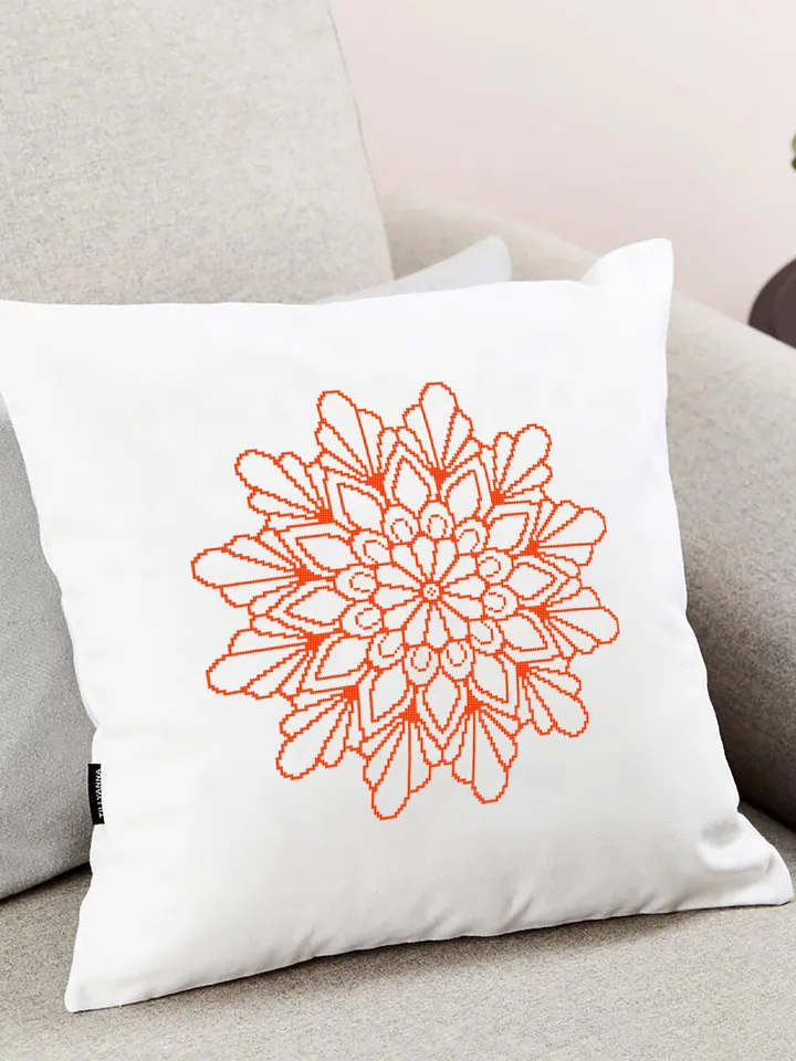 Mandala cross stitch pattern download PDF Quick cross stitch sampler Monochrome mandala pattern digital Floral ornament xstitch chart #M62