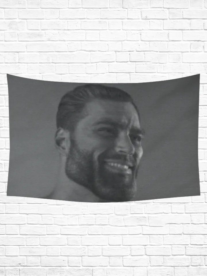 GigaChad Wall Tapestry, Cotton Linen Wall Hanging