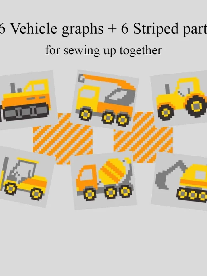 Crochet C2C Construction Vehicle graphgan blanket pattern PDF