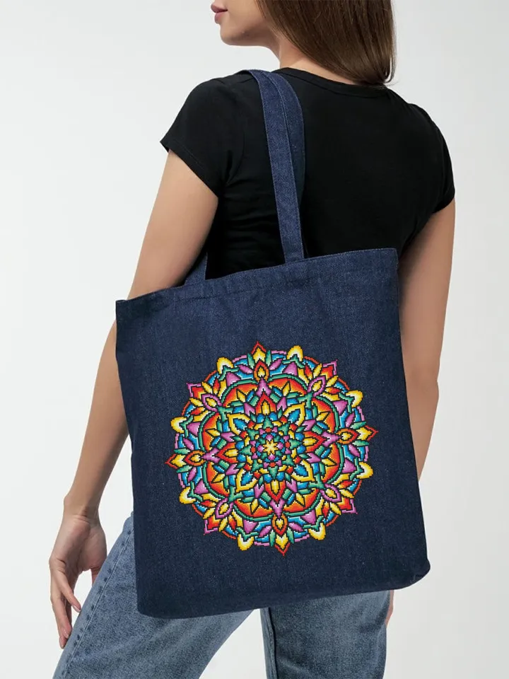 Stained glass mandala cross stitch pattern PDF download Modern Stained glass cross stitch chart, Colorful mandala pattern digital PDF #M266