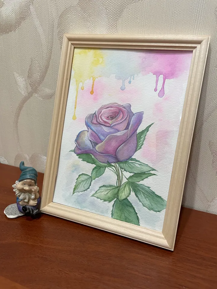 Картина акварелью «Роза»