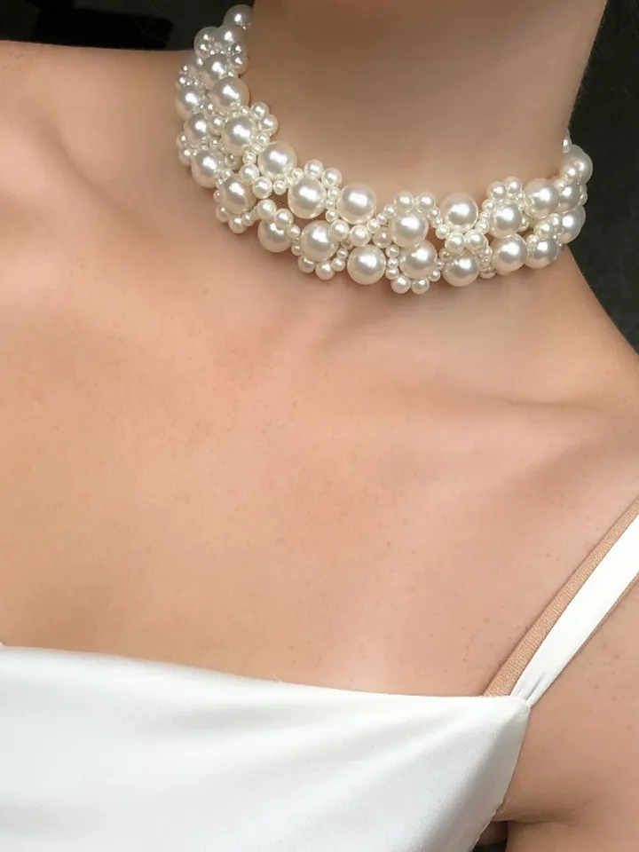 Double Majorca Pearl Necklace