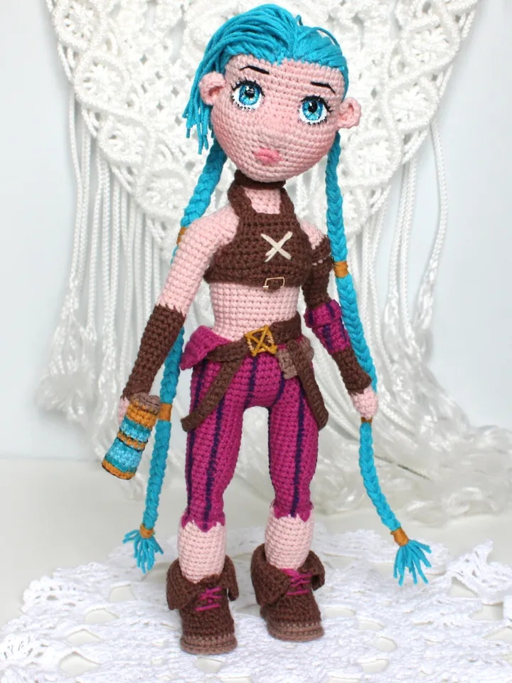 Doll crochet pattern PDF in English Amigurumi doll Jinx Crochet tutorial