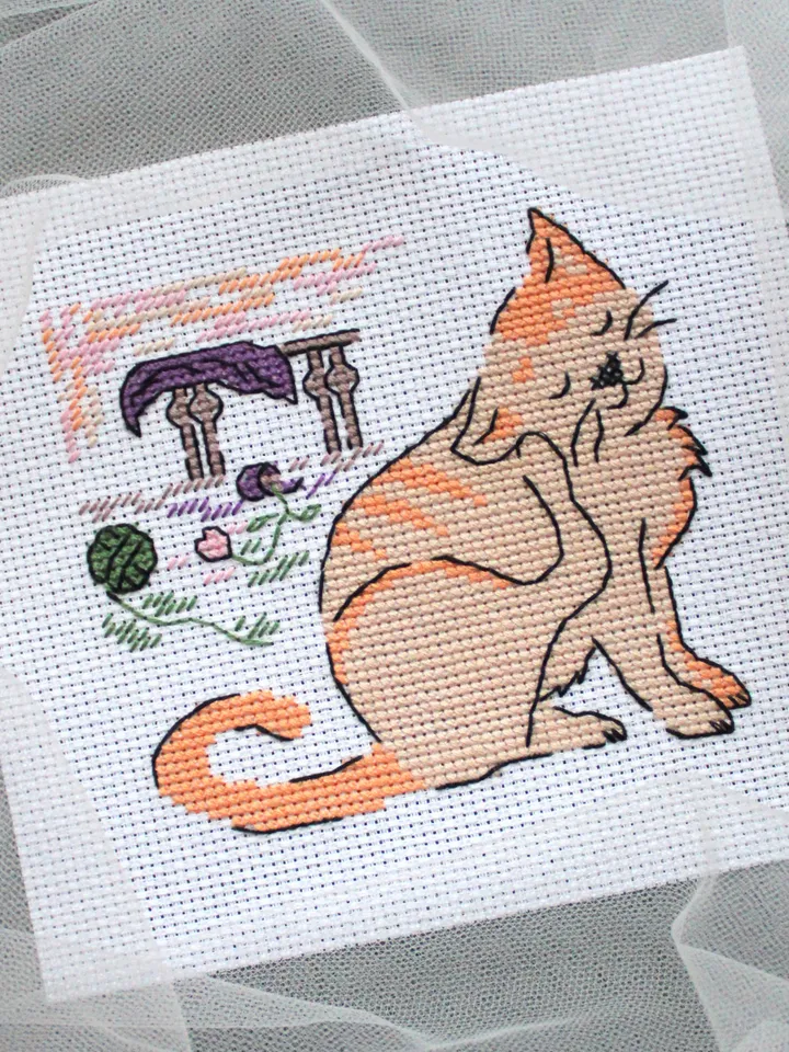 Cross stitch pattern Cat, funny cross stitch chart PDF