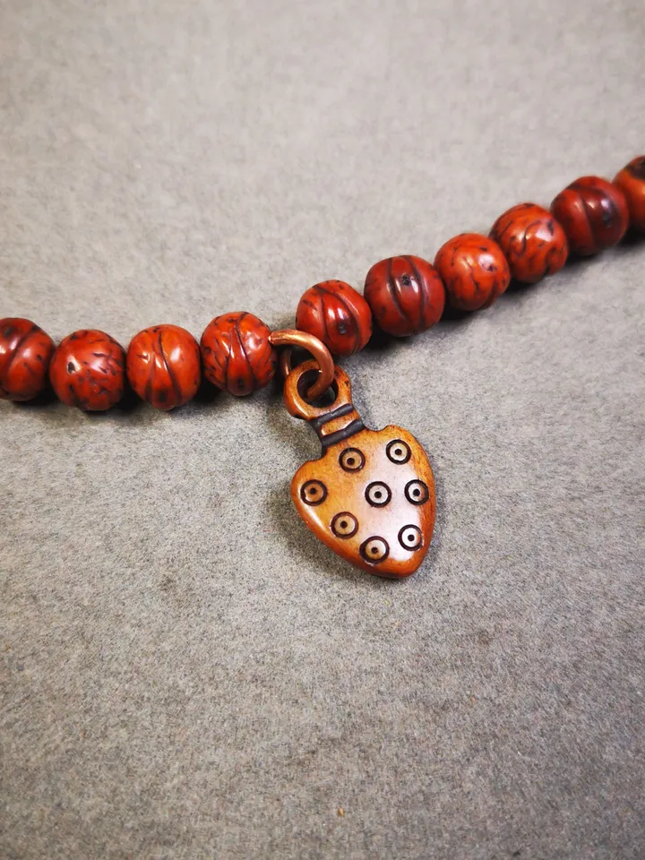 Yak Bone Carved Mantra Dot Mala Pendant,Bead Counter Clip, Prayer Bead Accessories,Gandhanra Tibetan Amulet