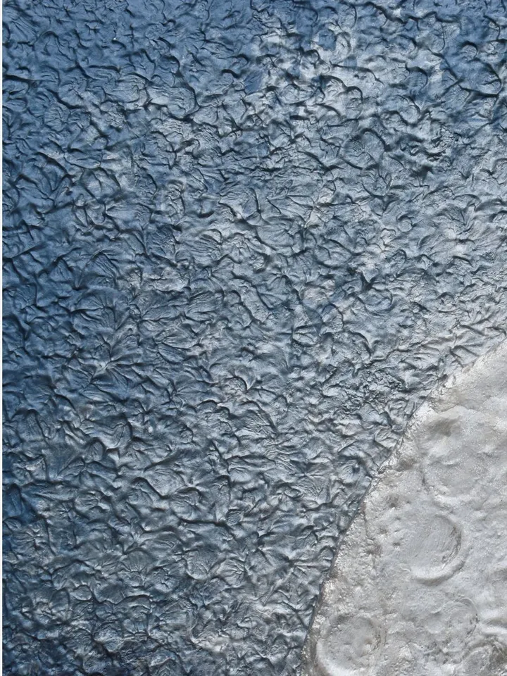Silver Moon Painting Blue and Silver Abstract Wall Art | Full Moon Textured artwork Modern Original art