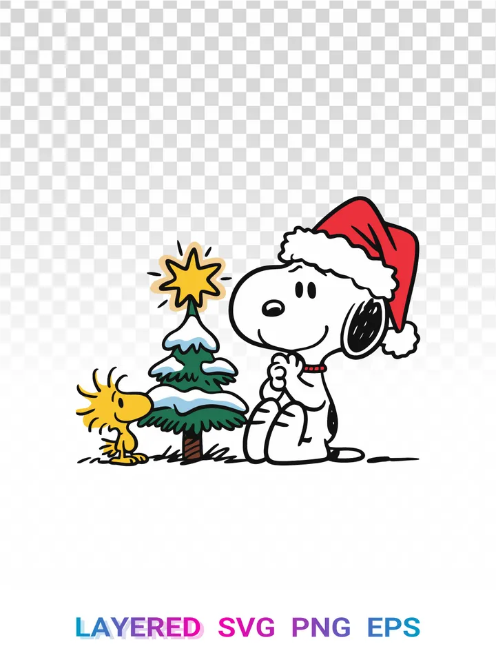 Snoopy Christmas SVG, Peanuts Holiday PNG, Woodstock Cricut