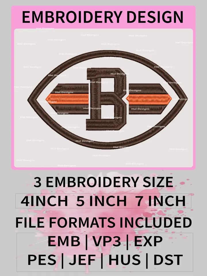 Cleveland Browns Embroidery Files, NFL Logo Embroidery Designs, NFL Browns, NFL Machine Embroidery Designs