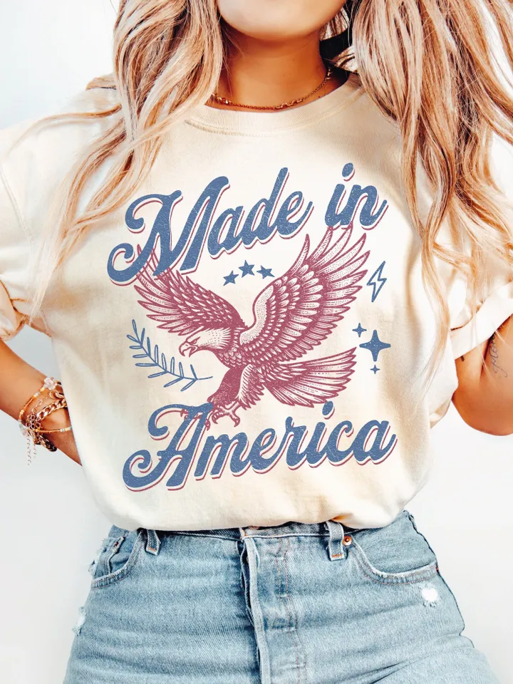 4th of July Sublimations, Designs Downloads, 4th of July, Png, Groovy, Shirt Design Sublimation Downloads, Eagle, 1776, Made In America