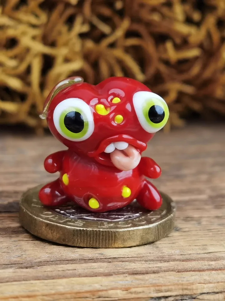 Tiny monster miniature, glass monster figurine, monster sculpture for terrarium decoration or fairy garden decor