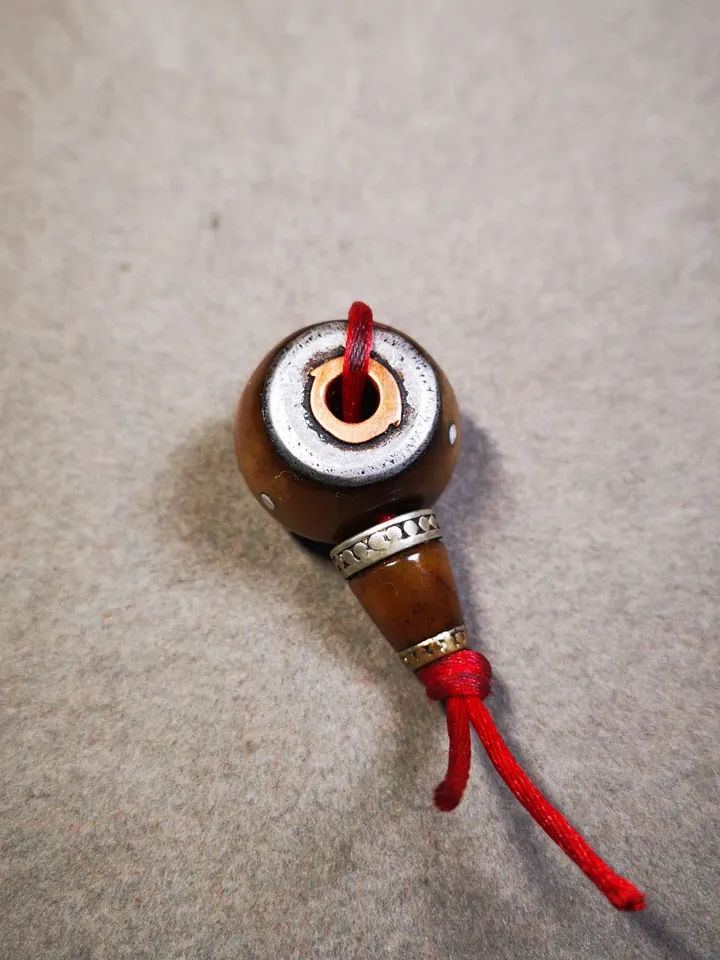 Gandhanra Tibetan Yak Bone Carved Guru Bead,Big Size T-drilled 3-Hole Prayer Bead,Mala Bead,Connector Bead for Buddhist Bead Accessories