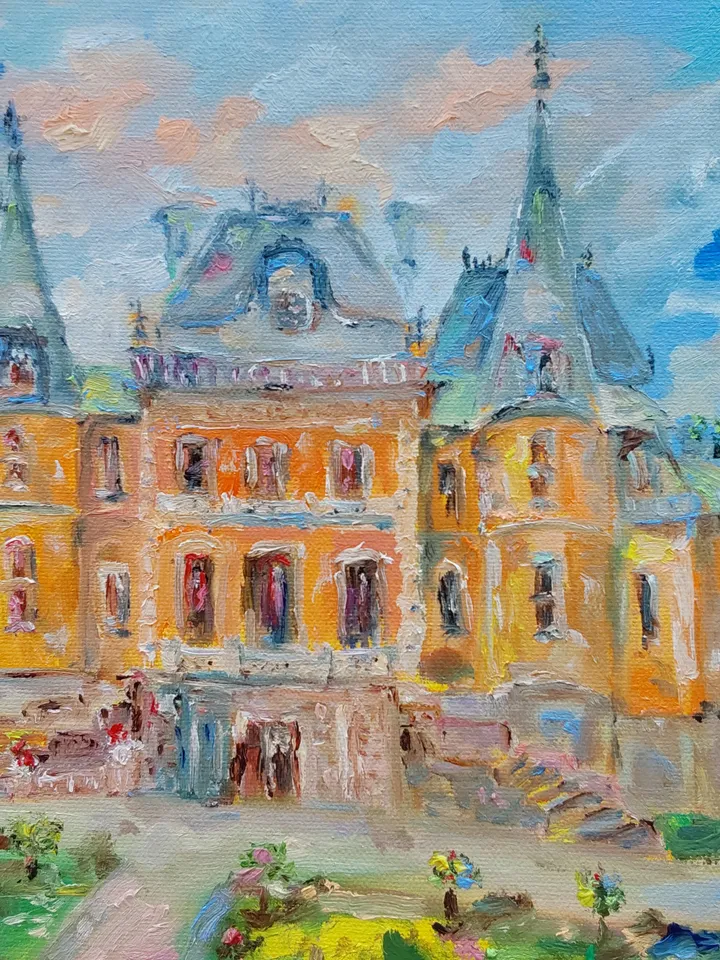 Oil painting on canvas "Massandra Palace" 40x30cm (16x12 inch)