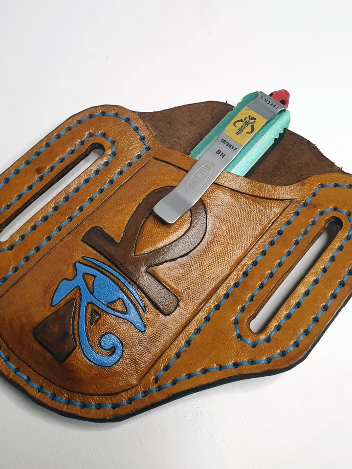 knife sheath, leather knife guard, knife pouch, knife and sheath, custom knife sheath, edc knife,customized handmade, ankh, leather sheath.