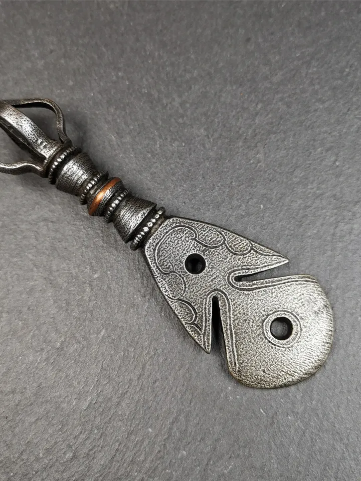 Gandhanra Handmade Tibetan Amulet,Kartika(knife of the dakinis), Trantic Buddhism Ritual Implement, Altar Tools,Made of Cold Iron,4.0"