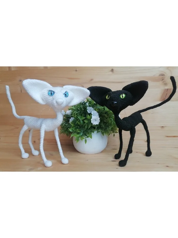 Crochet pattern Oriental cat - digital tutorial PDF
