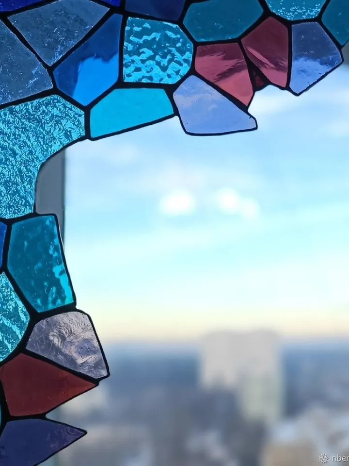 Kaleidoscope, Tiffany-style Window Corner, Stained Glass Corner, Stained Glass Window Corner, Stained Glass Window Accents, Stained Glass Window Decoration