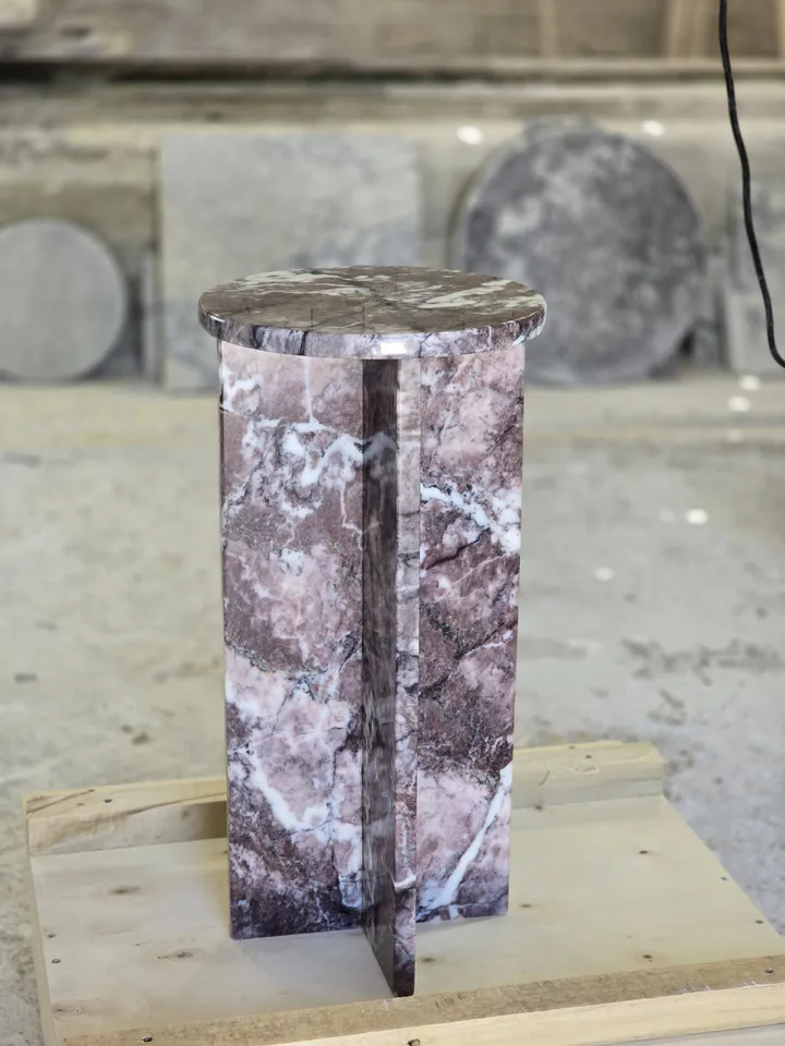 Dark Calacatta Viola Marble side table, end table,nightstand italian marble 100% Handmade Product