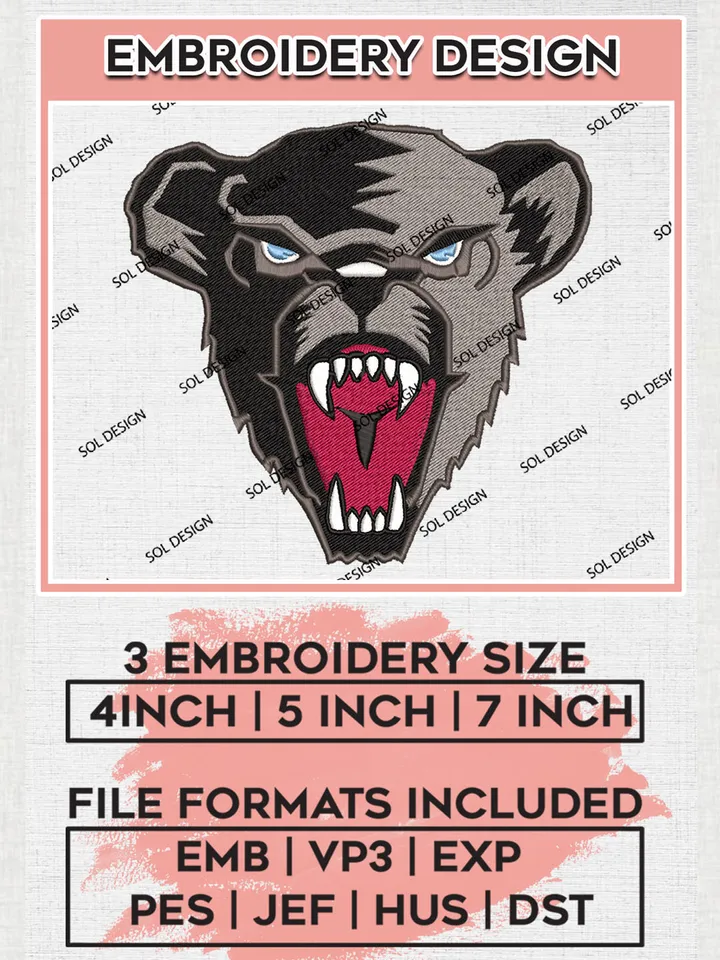 Maine Black Bears Embroidery Designs, NCAA Logo Embroidery Files, NCAA Maine Black Bears Logo, NCAA Embroidery Designs, Machine Embroidery Designs, Digital Download