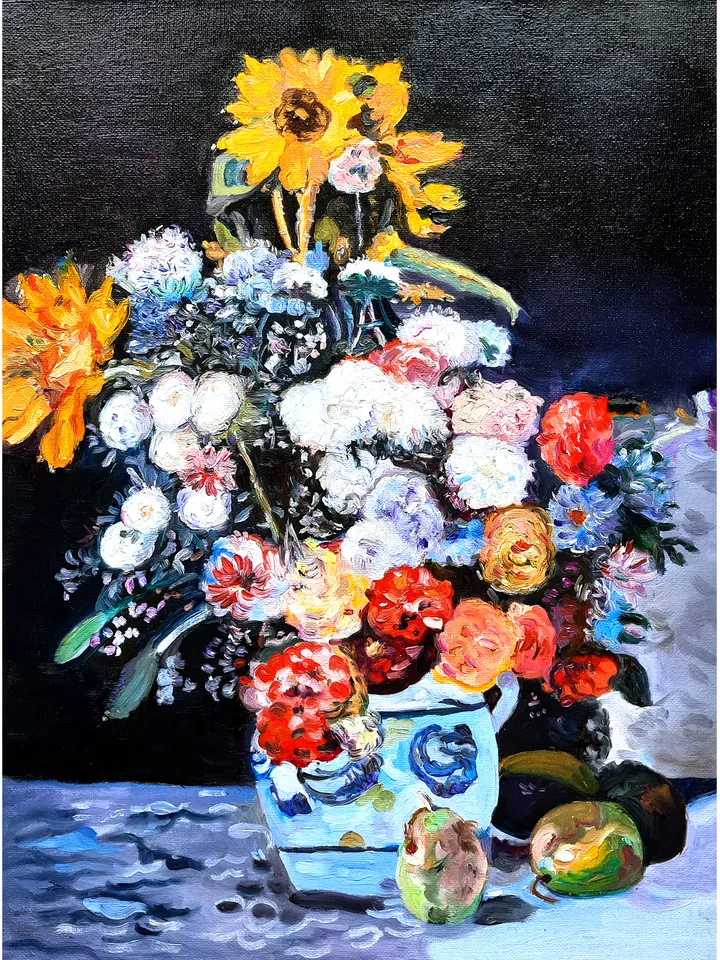 Floral Art Original Oil painting Oil on canvas