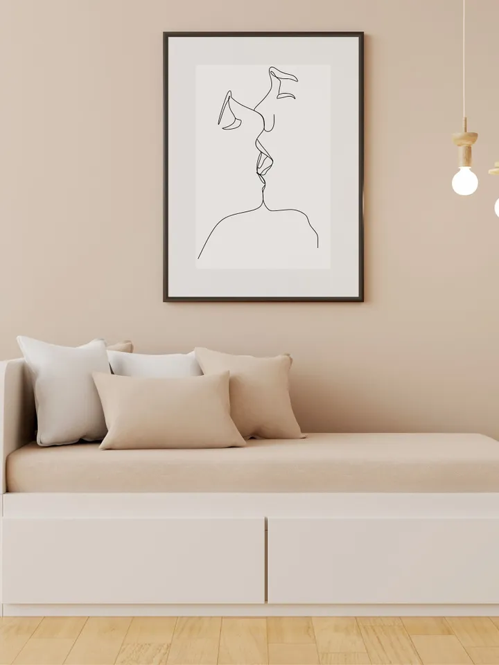Kiss One Line Art, Minimalist Wall Art, One Line Art, Printable Kiss Poster, Kissing Couple Wall Decor, Valentines Day, Couple Sketch