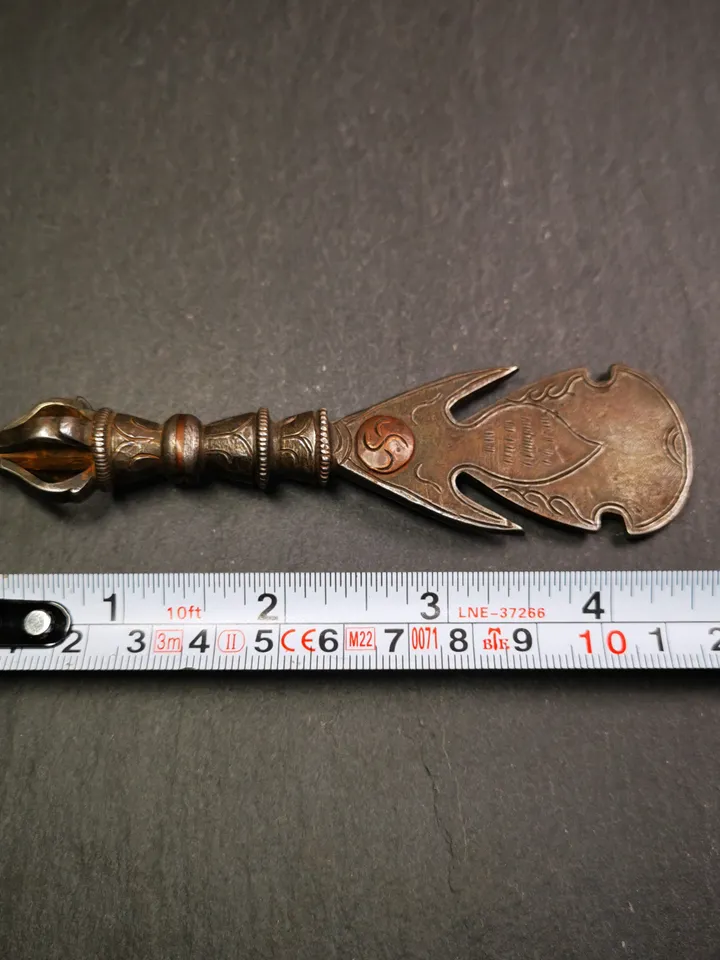 Gandhanra Handmade Tibetan Amulet,Kartika(knife of the dakinis), Trantic Buddhism Ritual Implement, Altar Tools,Made of Cold Iron,4.33"