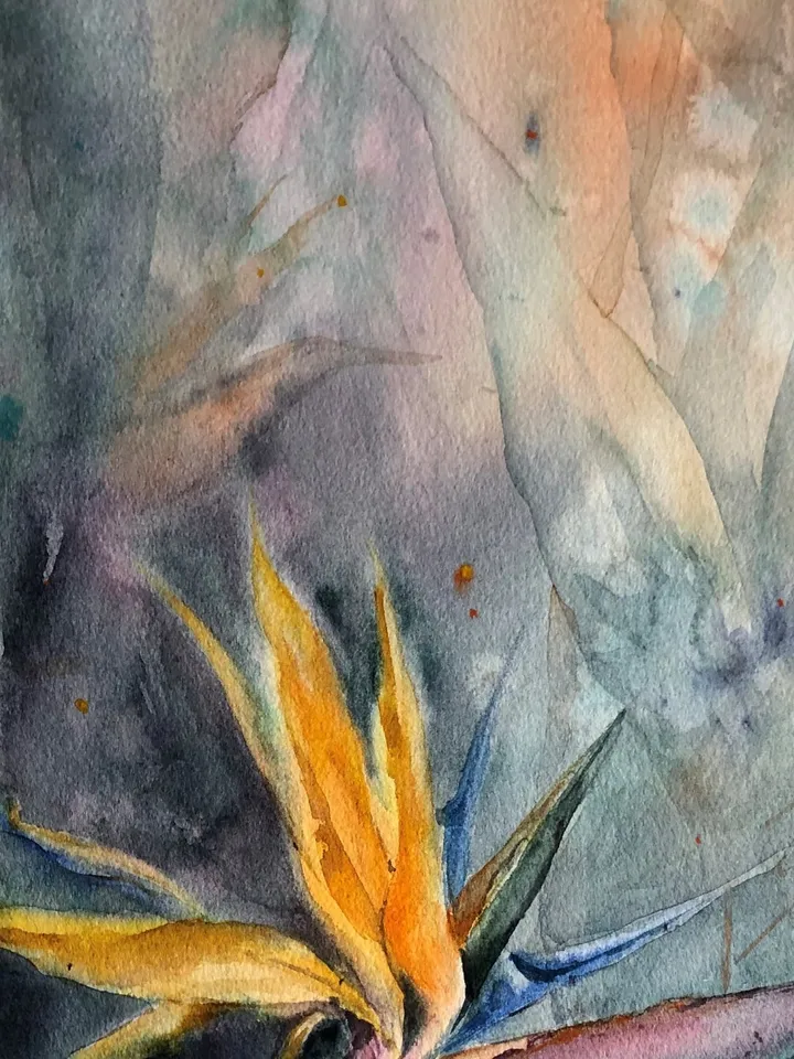 Flowers Original Watercolor Painting Tropical Flowers Wall Art