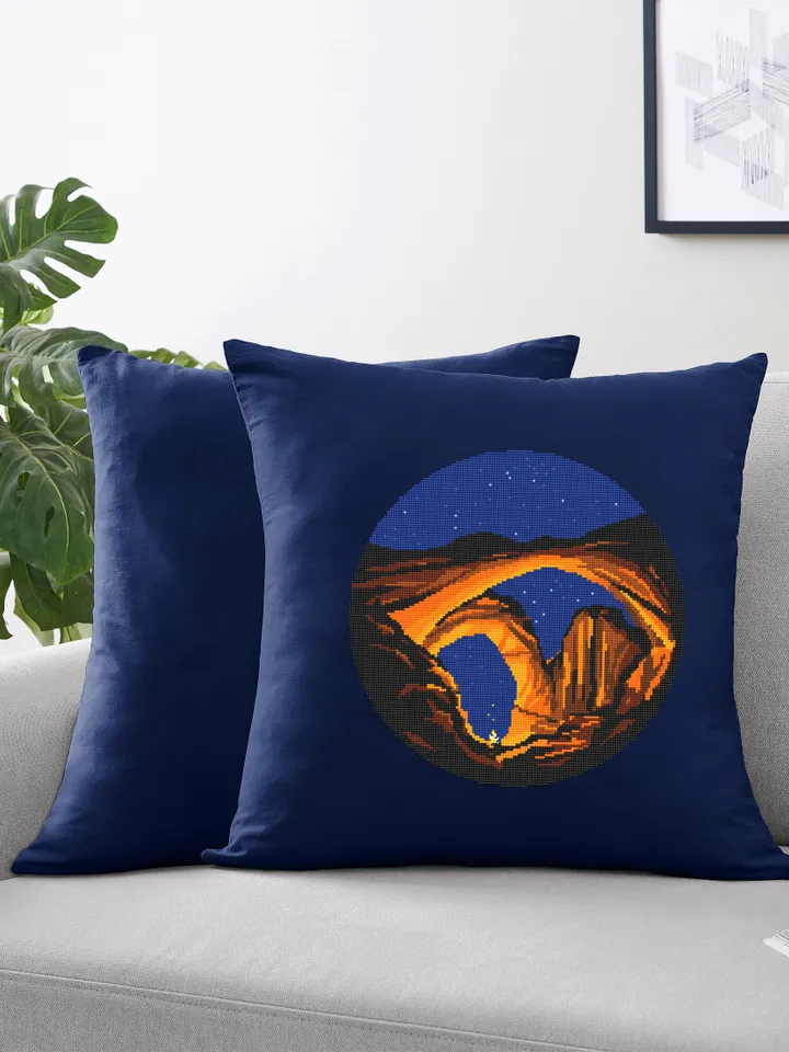 Arches national park cross stitch pattern download PDF Night nature xstitch chart Modern landscape embroidery PDF Nature lover gift #L17
