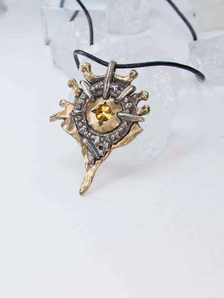 Amulet of Hellfire based on the magic of the world of Diablo / Gamer cosplay / diablo jewelry