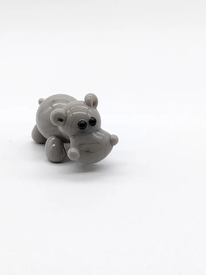 Hippo figurine Hippo art Hippo gifts Hippo ornament Hippo statue Hippopotamus Hippo for Christmas Miniature animals Tiny glass animals