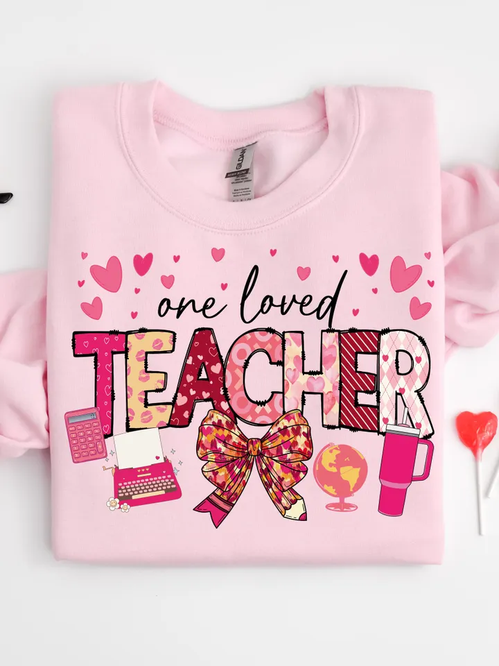Teacher Valentine Png, Loved Teacher Png, Valentine's Day Teacher Png, Teacher Coquette Bow Png, Valentine Teacher Png, Retro Teacher Png