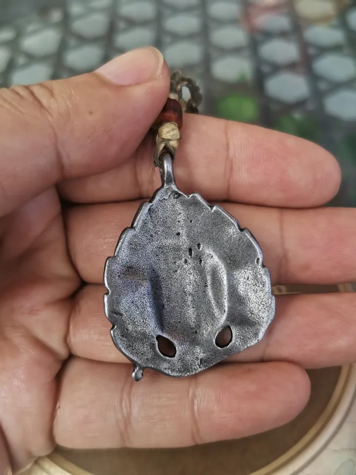 Gandhanra Antique Tibetan Amulet,Mahakala Pendant, Bhairava Mask,Buddhist Protector Deity, Made of Cold Iron