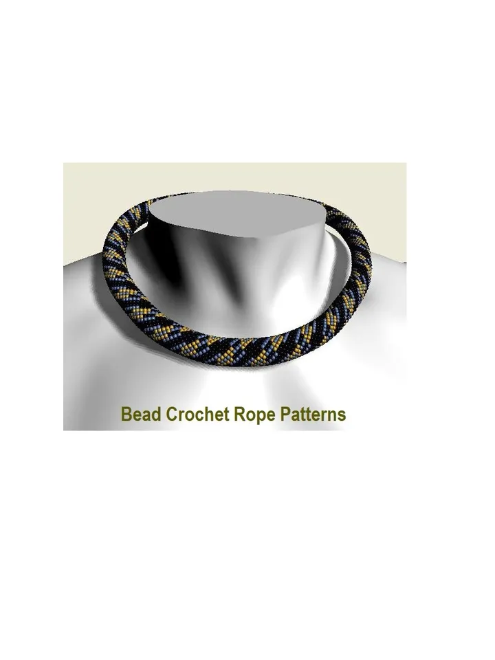 Bead crochet rope pattern, Instant Download, PDF fail