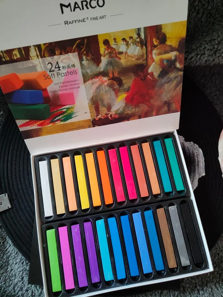 Soft Dry Pastels 24 Sets, Drawing Crayons,Art Pastels,colored chalkcolored,Professional pastel,drawing objects, drawing materials,crayons