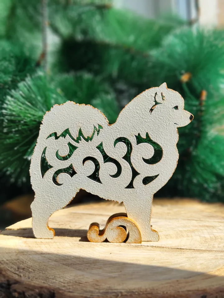 Figurine Samoyed wood