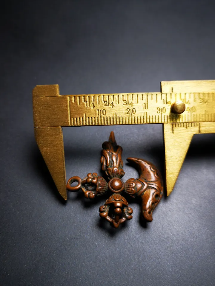 Gandhanra Antique Tibetan Amulet,Cross Kartika(knife of the dakinis) and Kila(Dorje Phurba), Trantic Buddhism Dharma, 60 Years Old.