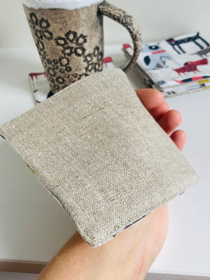 Coasters with Doggies Set of 6 Linen-cotton coasters 4.5'' x 4.5''