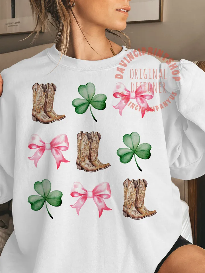 Lucky Cowgirl Png, St. Patrick's Day Png, Western png, Cowboy png, Cowgirl png, Shamrock Png, Irish png, sublimation designs