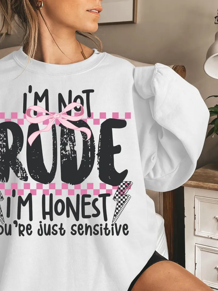 I'm Not Rude PNG Snarky Sarcastic Funny saying Png Retro Checkered Trendy Womens Sarcasm Edgy Png Sassy Png Funny Mom Attitude Png ORIGINAL