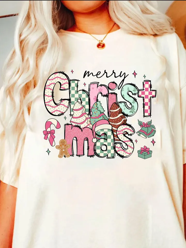Merry Christmas png, christmas tree png, pink christmas png, retro christmas png, Christmas vibes png, merry christmas y'all png, merry png